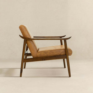 Brandon - Antique Leather Lounge Chair - Brown / Tan by Couch.com