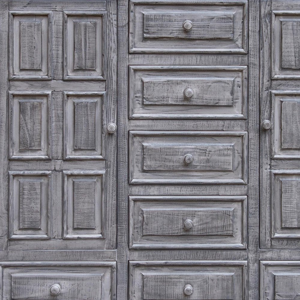 64" Gray Solid Wood Seven Drawer Gentlemans Chest