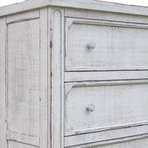 37" Antiqued White Solid Wood Four Drawer Dresser