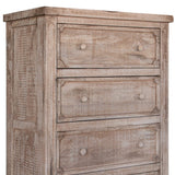 37" Natural Solid Wood Four Drawer Dresser