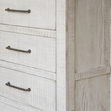 36" Brown and White Solid Wood Four Drawer Chest