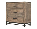 36" Brown Solid Wood Three Drawer Chest
