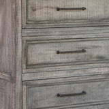 37" Brown Solid Wood Four Drawer Chest