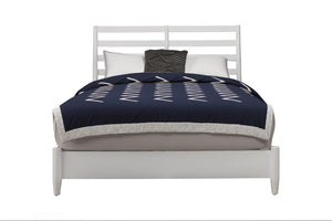 White Slat Back Solid Wood California King Bed Frame