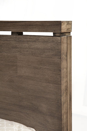 Gray Distressed Solid Wood Queen Bed Frame