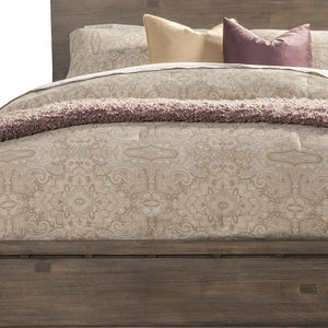 Gray Distressed Wood King Bed Frame