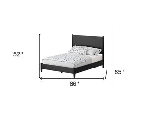 Black Solid Wood Queen Bed Frame