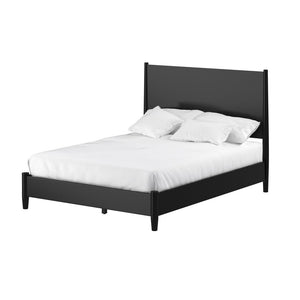 Black Solid Wood Queen Bed Frame