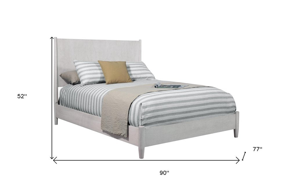 Gray Solid Wood California King Bed Frame