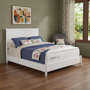 White Solid Wood Queen Bed Frame
