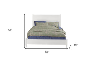 White Solid Wood Queen Bed Frame