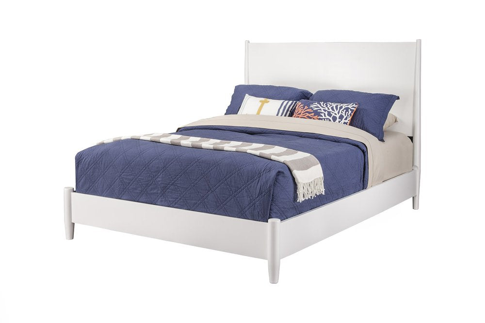 White Solid Wood California King Bed Frame