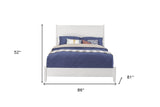 White Solid Wood King Bed Frame