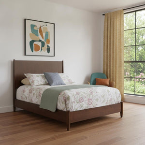 Brown Solid Wood Queen Bed Frame