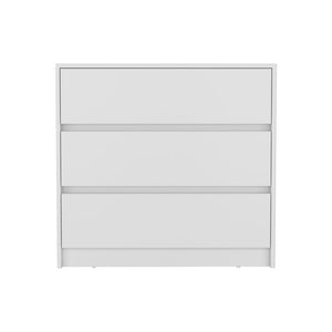 33" White Three Drawer Dresser