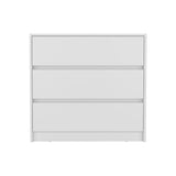 33" White Three Drawer Dresser