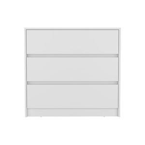 33" White Three Drawer Dresser