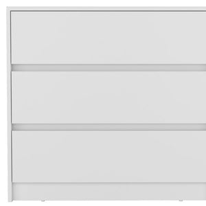 33" White Wood Three Drawer Dresser