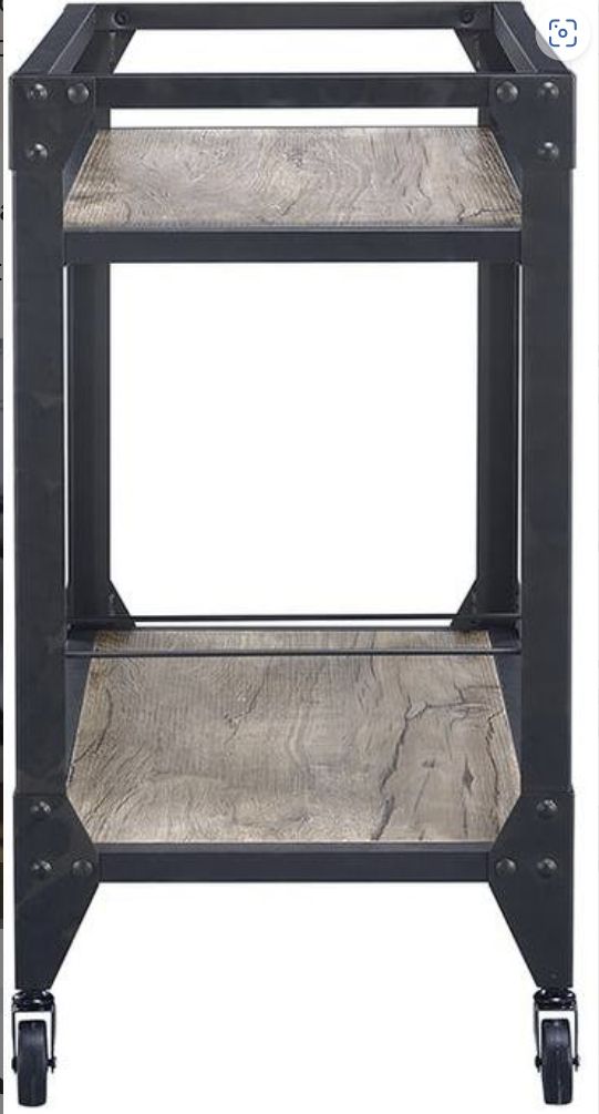 Jorgensen - Serving Cart - Rustic Oak / Charcoal by Couch.com