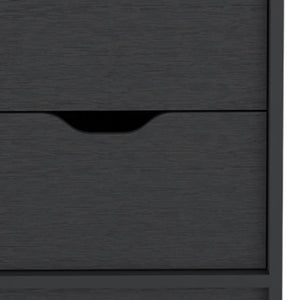 19" Black Wood Two Drawer Nightstand