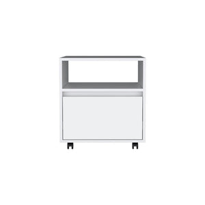 20" White Wood One Drawer Nightstand