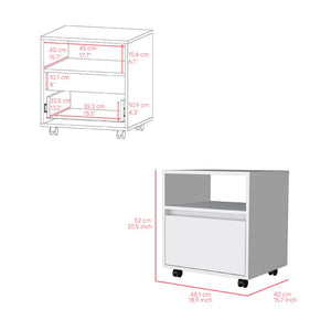 20" White Wood One Drawer Nightstand