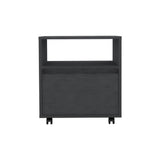 20" Black Wood One Drawer Nightstand