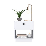 20" White Wood One Drawer Nightstand