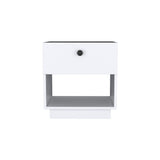 20" White Wood One Drawer Nightstand