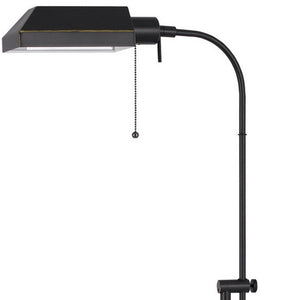 57" Bronze Metal Adjustable Floor Lamp With Bronze Metal Square Shade