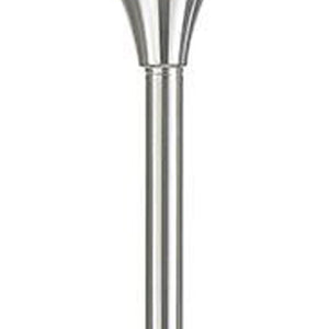 70" Nickel Metal Torchiere Floor Lamp With White Glass Dome Shade