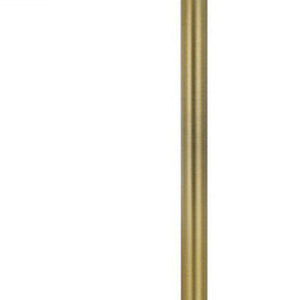 62" Nickel Tray Table Floor Lamp With White Drum Shade