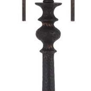 63" Rust Two Light Floor Lamp With Beige Fabric Square Shade