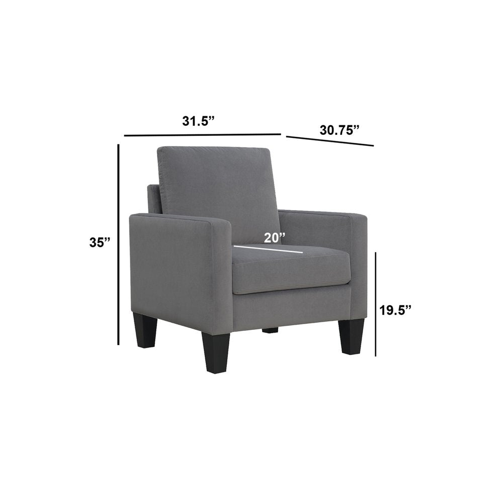 32" Gray and Black Upholstered Arm Chair