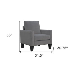 32" Gray and Black Upholstered Arm Chair