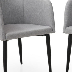 Set of Two 23" Light Gray and Black Upholstered Arm Chair