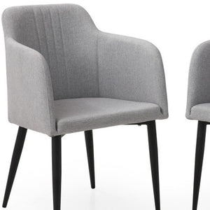 Set of Two 23" Light Gray and Black Upholstered Arm Chair