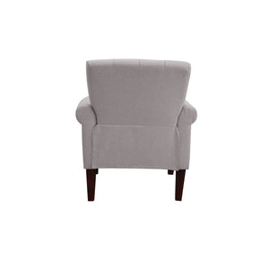 30" Light Gray and Brown Upholstered Arm Chair
