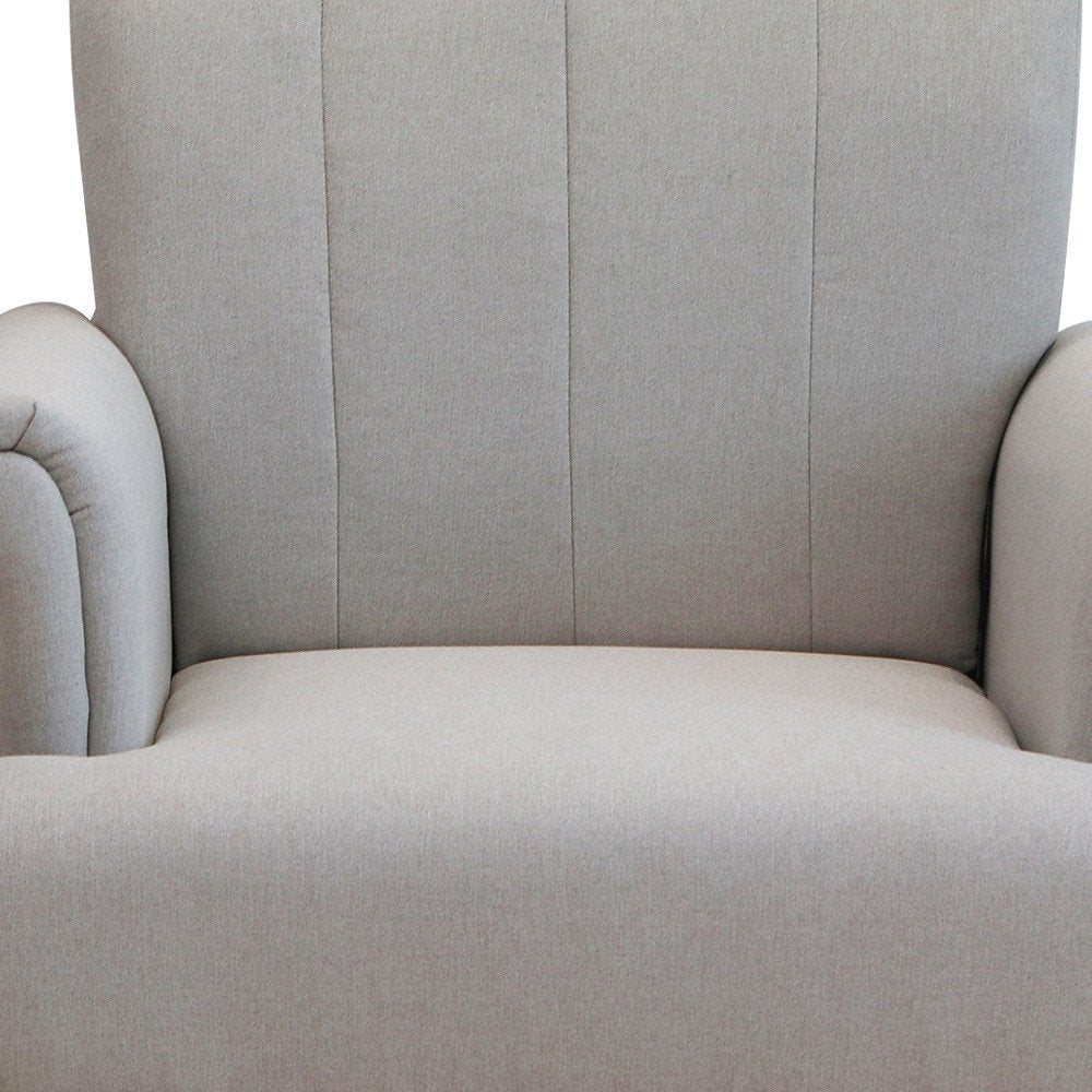 30" Light Gray and Brown Upholstered Arm Chair