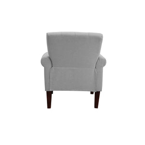 30" Light Gray and Brown Upholstered Arm Chair