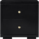 19" Espresso Solid and Manufactured Wood Two Drawer Nightstand