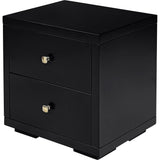 19" Espresso Solid and Manufactured Wood Two Drawer Nightstand