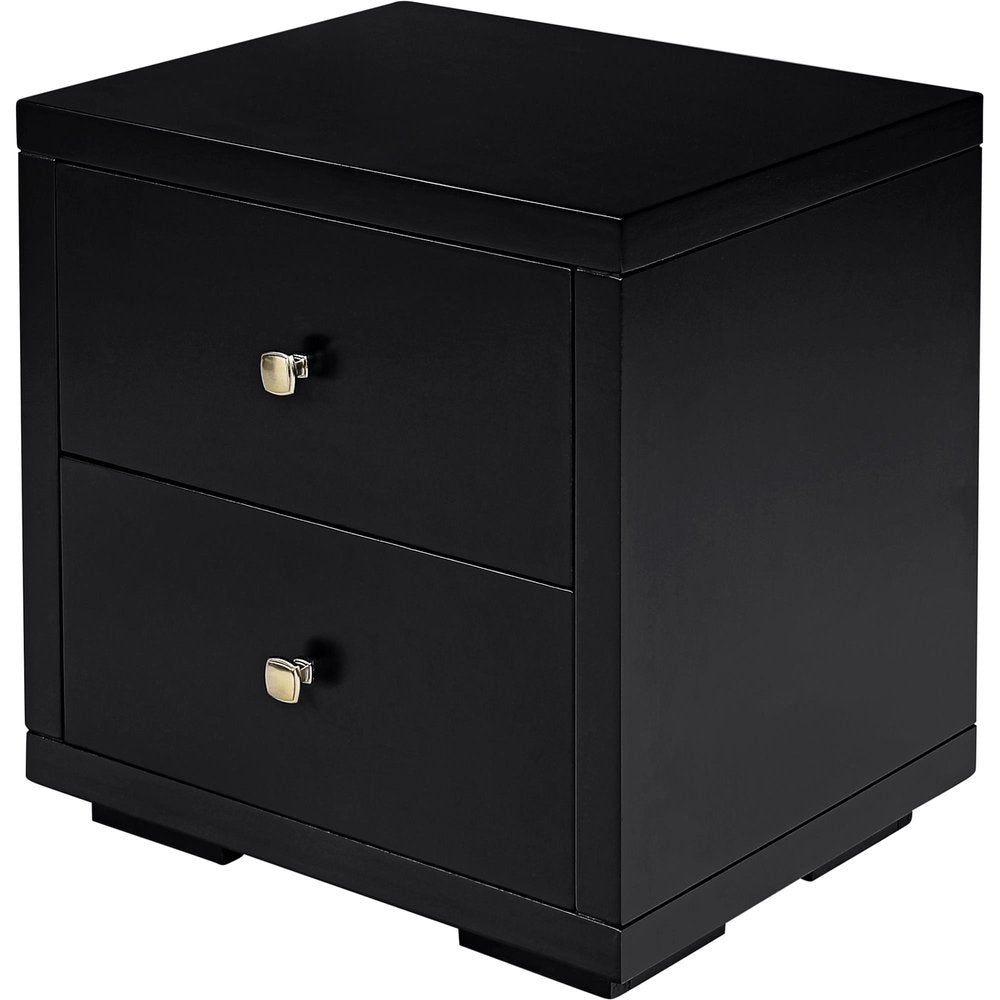 19" White Solid and Manufactured Wood Two Drawer Nightstand