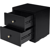 19" Espresso Solid and Manufactured Wood Two Drawer Nightstand