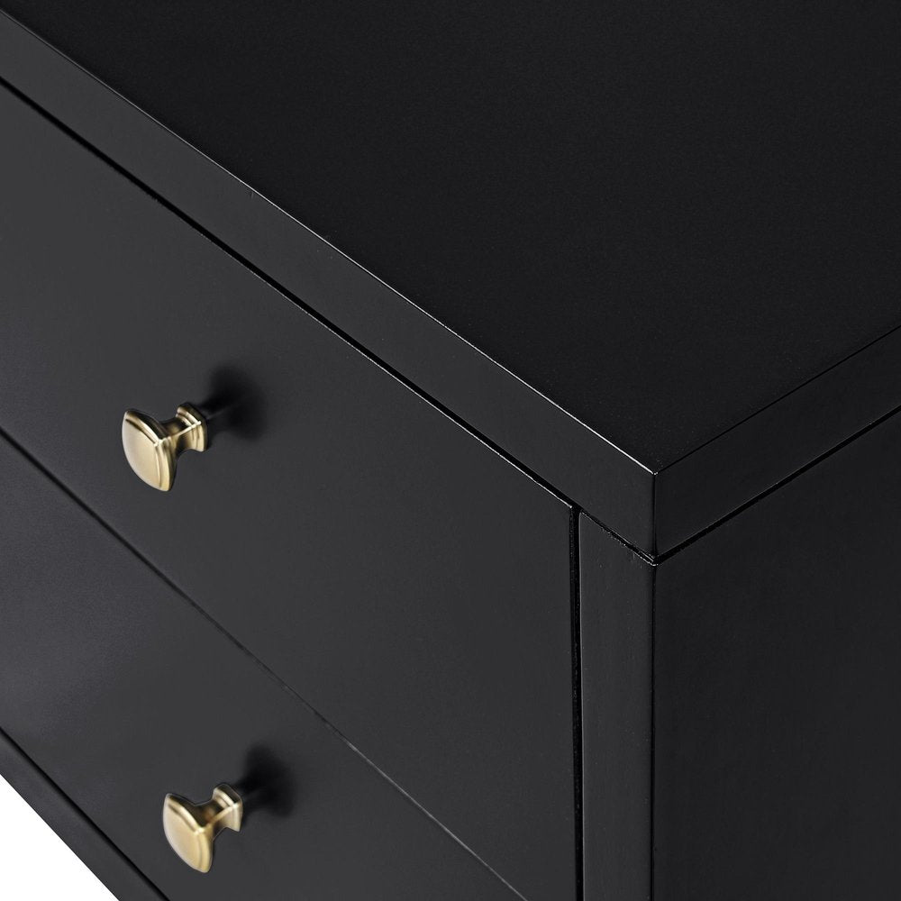 19" White Solid and Manufactured Wood Two Drawer Nightstand
