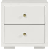 19" Espresso Solid and Manufactured Wood Two Drawer Nightstand