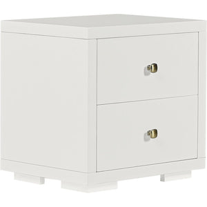 19" Black Solid and Manufactured Wood Two Drawer Nightstand