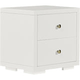 19" Espresso Solid and Manufactured Wood Two Drawer Nightstand