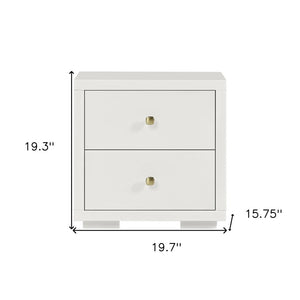 19" Black Solid and Manufactured Wood Two Drawer Nightstand