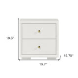19" Espresso Solid and Manufactured Wood Two Drawer Nightstand